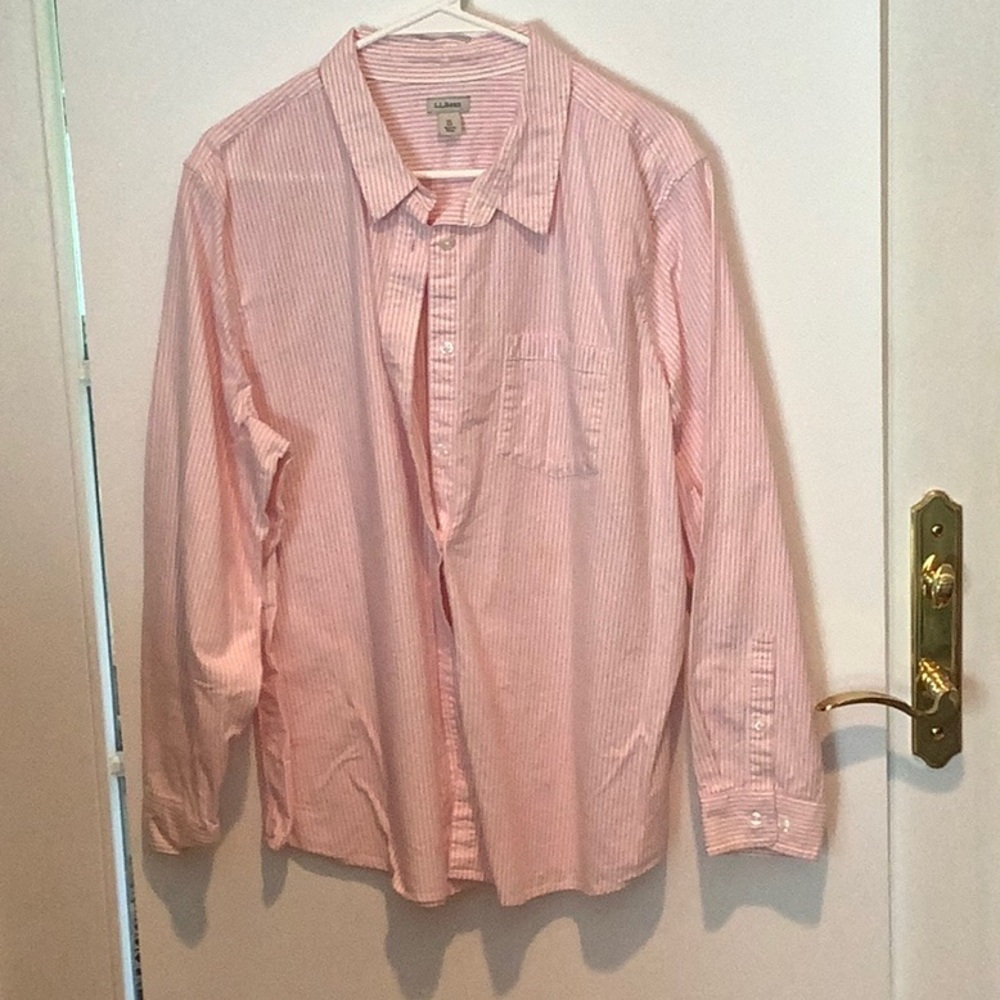 Pink and white long sleeved shirt